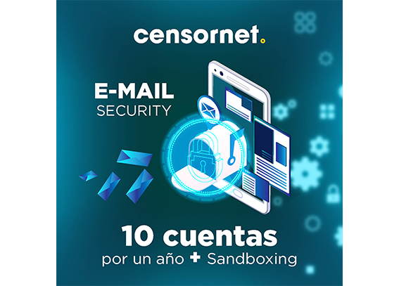 Paquete de Email Security Censornet (protección para 10 cuentas de correo durante un año) - Incluye Sandboxing