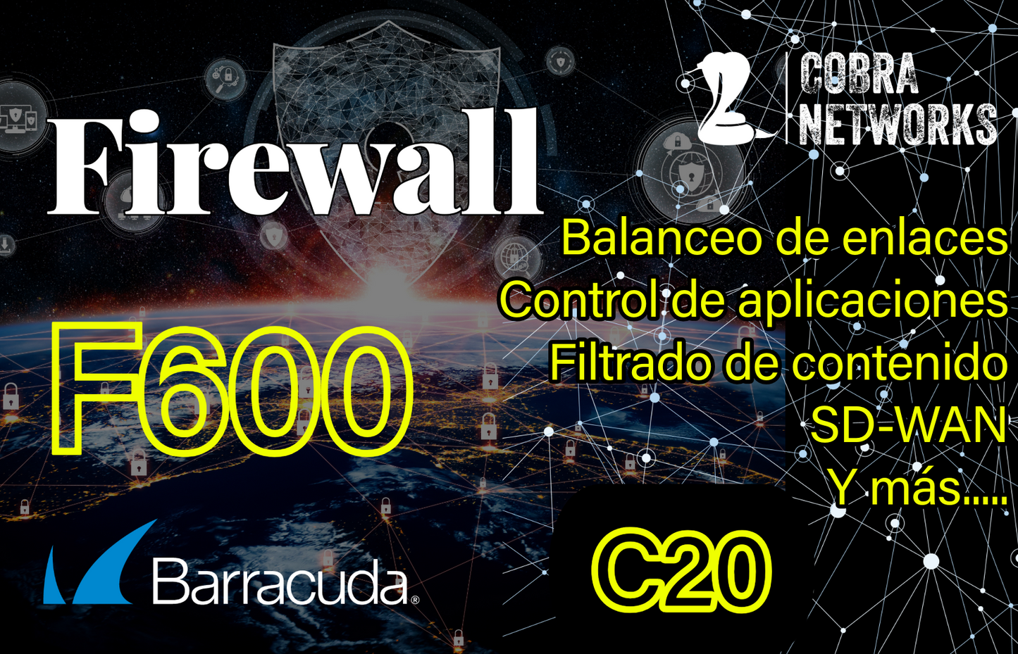 Barracuda CloudGen Firewall F600D.C20 con 1 Year EU+IR