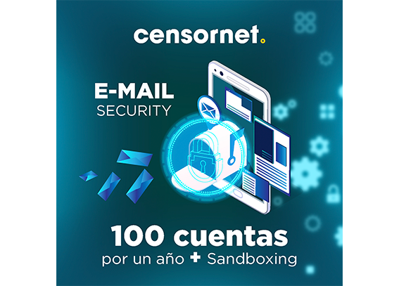 Paquete de Email Security Censornet (protección para 100 cuentas de correo durante un año.)