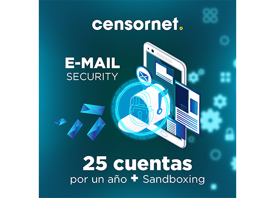 Email Security Censornet (protección para 25 cuentas de correo durante un año.)